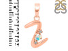 Opal & White Topaz Alphabet Z Pendant OPL-RDA-26.
