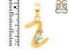 Opal & White Topaz Alphabet Z Pendant OPL-RDA-26.