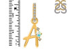 Opal & White Topaz Alphabet A Pendant OPL-RDA-27.