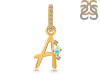 Opal & White Topaz Alphabet A Pendant OPL-RDA-27.