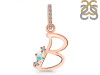 Opal & White Topaz Alphabet B Pendant OPL-RDA-28.