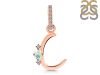 Opal & White Topaz Alphabet C Pendant OPL-RDA-29.