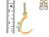 Opal & White Topaz Alphabet C Pendant OPL-RDA-29.