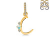 Opal & White Topaz Alphabet C Pendant OPL-RDA-29.