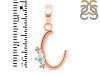 Opal & White Topaz Alphabet C Pendant OPL-RDA-3.