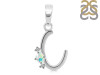 Opal & White Topaz Alphabet C Pendant OPL-RDA-3.