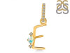 Opal & White Topaz Alphabet E Pendant OPL-RDA-31.