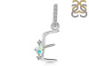 Opal & White Topaz Alphabet E Pendant OPL-RDA-31.