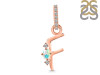 Opal & White Topaz Alphabet F Pendant OPL-RDA-32.