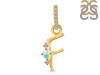 Opal & White Topaz Alphabet F Pendant OPL-RDA-32.