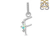 Opal & White Topaz Alphabet F Pendant OPL-RDA-32.