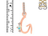 Opal & White Topaz Alphabet G Pendant OPL-RDA-33.