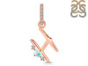 Opal & White Topaz Alphabet H Pendant OPL-RDA-34.