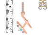 Opal & White Topaz Alphabet H Pendant OPL-RDA-34.