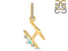 Opal & White Topaz Alphabet H Pendant OPL-RDA-34.