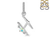 Opal & White Topaz Alphabet H Pendant OPL-RDA-34.