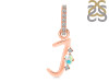 Opal & White Topaz Alphabet J Pendant OPL-RDA-36.