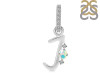 Opal & White Topaz Alphabet J Pendant OPL-RDA-36.