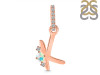 Opal & White Topaz Alphabet K Pendant OPL-RDA-37.