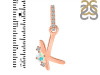 Opal & White Topaz Alphabet K Pendant OPL-RDA-37.