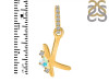 Opal & White Topaz Alphabet K Pendant OPL-RDA-37.