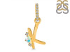 Opal & White Topaz Alphabet K Pendant OPL-RDA-37.