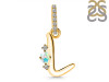 Opal & White Topaz Alphabet L Pendant OPL-RDA-38.