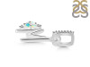 Opal & White Topaz Alphabet M Pendant OPL-RDA-39.