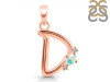 Opal & White Topaz Alphabet D Pendant OPL-RDA-4.