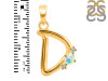 Opal & White Topaz Alphabet D Pendant OPL-RDA-4.