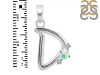 Opal & White Topaz Alphabet D Pendant OPL-RDA-4.