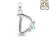 Opal & White Topaz Alphabet D Pendant OPL-RDA-4.