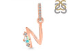 Opal & White Topaz Alphabet N Pendant OPL-RDA-40.