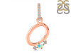 Opal & White Topaz Alphabet O Pendant OPL-RDA-41.