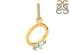 Opal & White Topaz Alphabet O Pendant OPL-RDA-41.