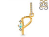 Opal & White Topaz Alphabet P Pendant OPL-RDA-42.