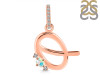 Opal & White Topaz Alphabet Q Pendant OPL-RDA-43.