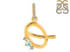 Opal & White Topaz Alphabet Q Pendant OPL-RDA-43.