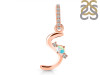 Opal & White Topaz Alphabet S Pendant OPL-RDA-45.