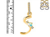 Opal & White Topaz Alphabet S Pendant OPL-RDA-45.