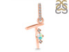 Opal & White Topaz Alphabet T Pendant OPL-RDA-46.