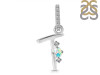 Opal & White Topaz Alphabet T Pendant OPL-RDA-46.