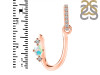 Opal & White Topaz Alphabet U Pendant OPL-RDA-47.