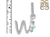 Opal & White Topaz Alphabet W Pendant OPL-RDA-49.