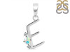 Opal & White Topaz Alphabet E Pendant OPL-RDA-5.