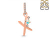 Opal & White Topaz Alphabet X Pendant OPL-RDA-50.