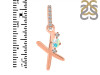 Opal & White Topaz Alphabet X Pendant OPL-RDA-50.