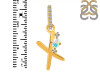 Opal & White Topaz Alphabet X Pendant OPL-RDA-50.