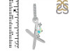 Opal & White Topaz Alphabet X Pendant OPL-RDA-50.