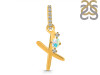 Opal & White Topaz Alphabet X Pendant OPL-RDA-50.